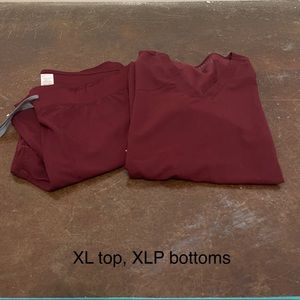 Figs scrubs burgundy set XL